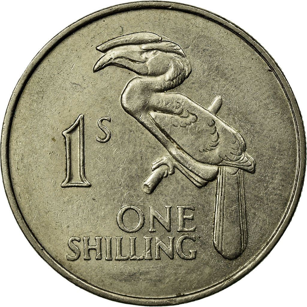Moneta da 1 Scellino dello Zambia | Bucero Coronata | Kenneth Kaunda | KM7 | 1966