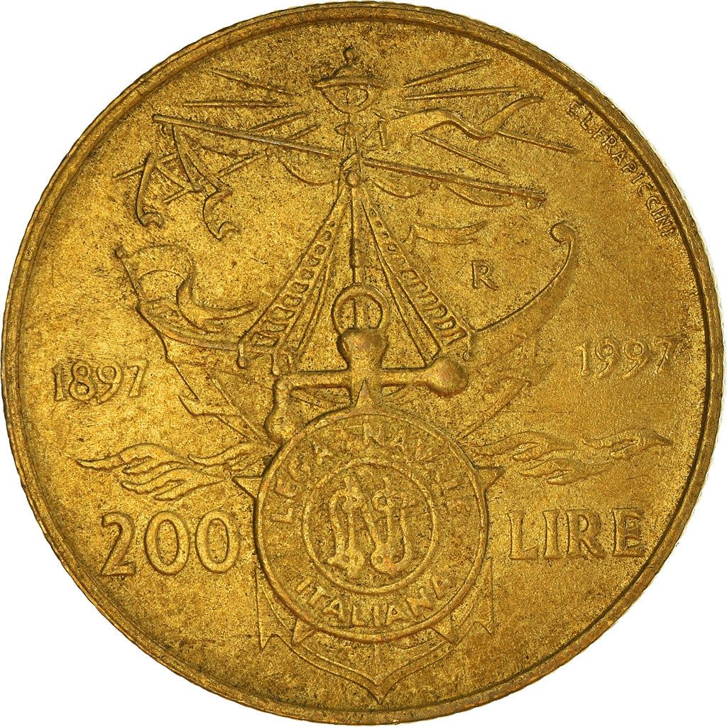 Italy | 200 Lire Coin | Naval League | Km:186 | 1997