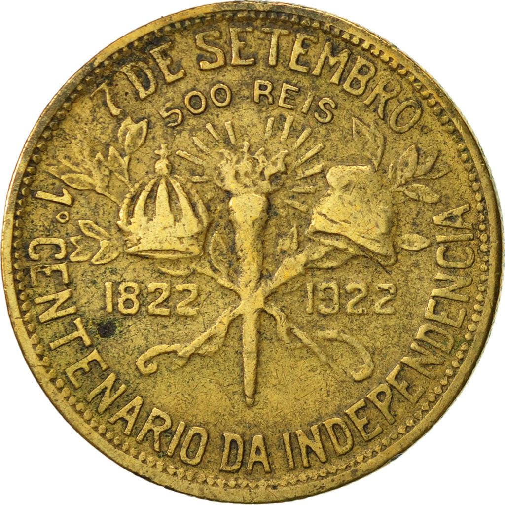 Brazil | 500 Reis Coin | Independence | Km:521 | 1922