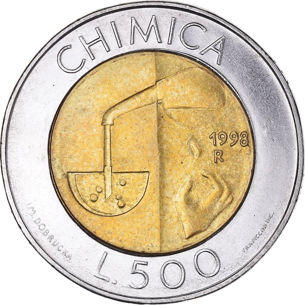San Marino | 500 Lire Coin | Chemistry | Km:383 | 1998