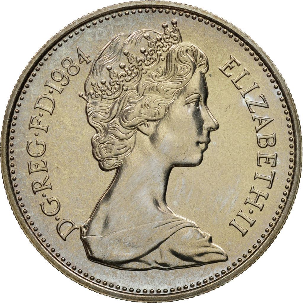 United Kingdom | 5 Pence Coin | Elizabeth II | Km:929 | 1982 - 1984