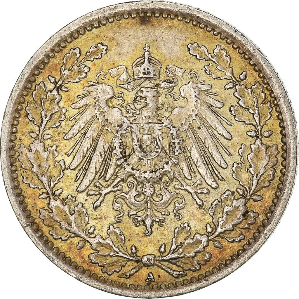 German Empire 1/2 Mark Coin | Deutsches Reich | Wilhelm II | Type 2 | KM17 | 1905 - 1919