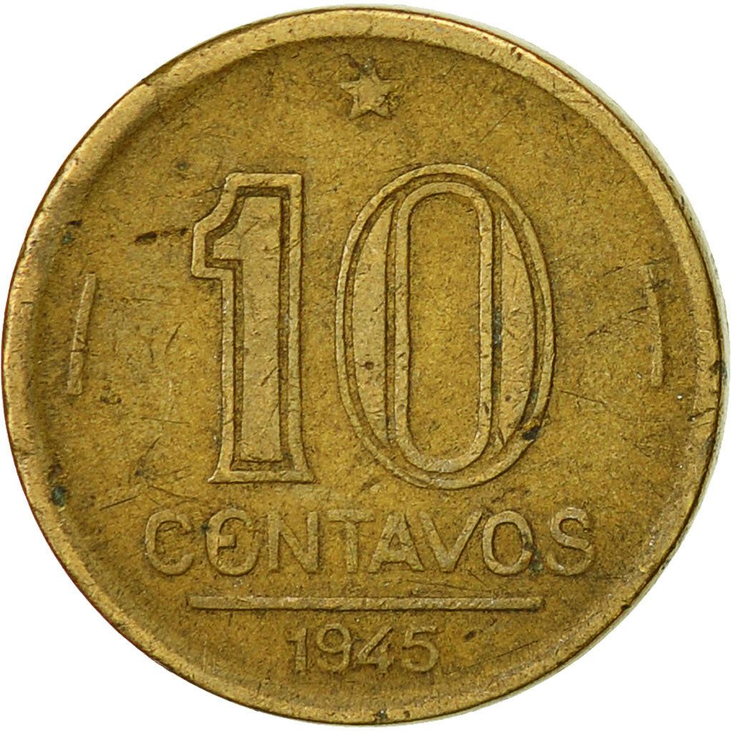 Brasil | Moeda de 10 Centavos | Getúlio Dornelles Vargas | Km:555A.1 | 1943 - 1947