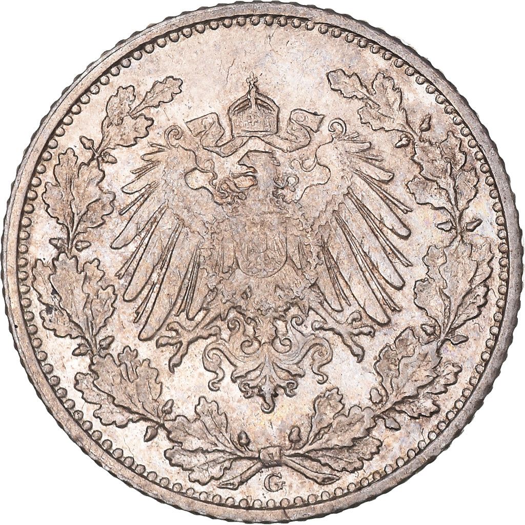 German Empire 1/2 Mark Coin | Deutsches Reich | Wilhelm II | Type 2 | KM17 | 1905 - 1919