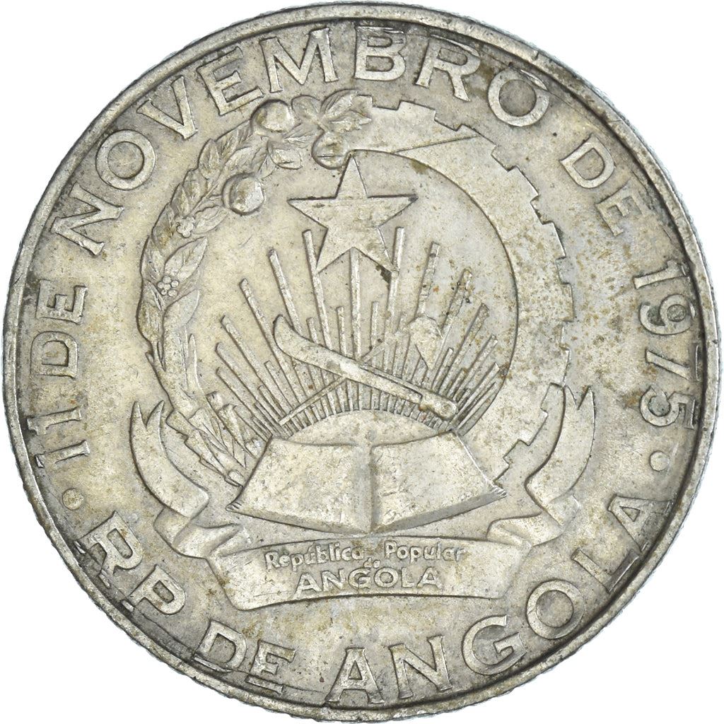Angola | 10 Kwanzas Coin | Gear | Wreath | Km:86 | 1977 - 1978