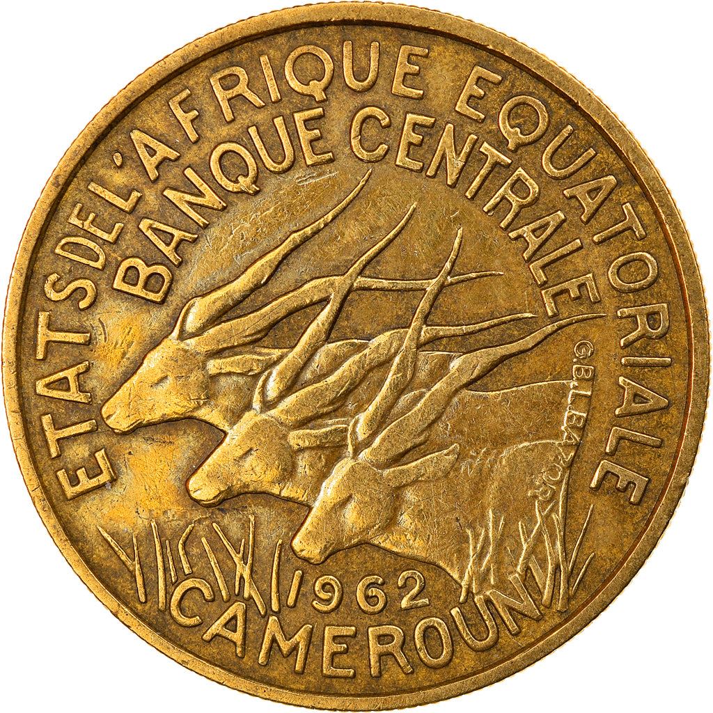 Central African States | 25 Francs Cfa Coin | Antelope | Crops | Km:4 | 1962