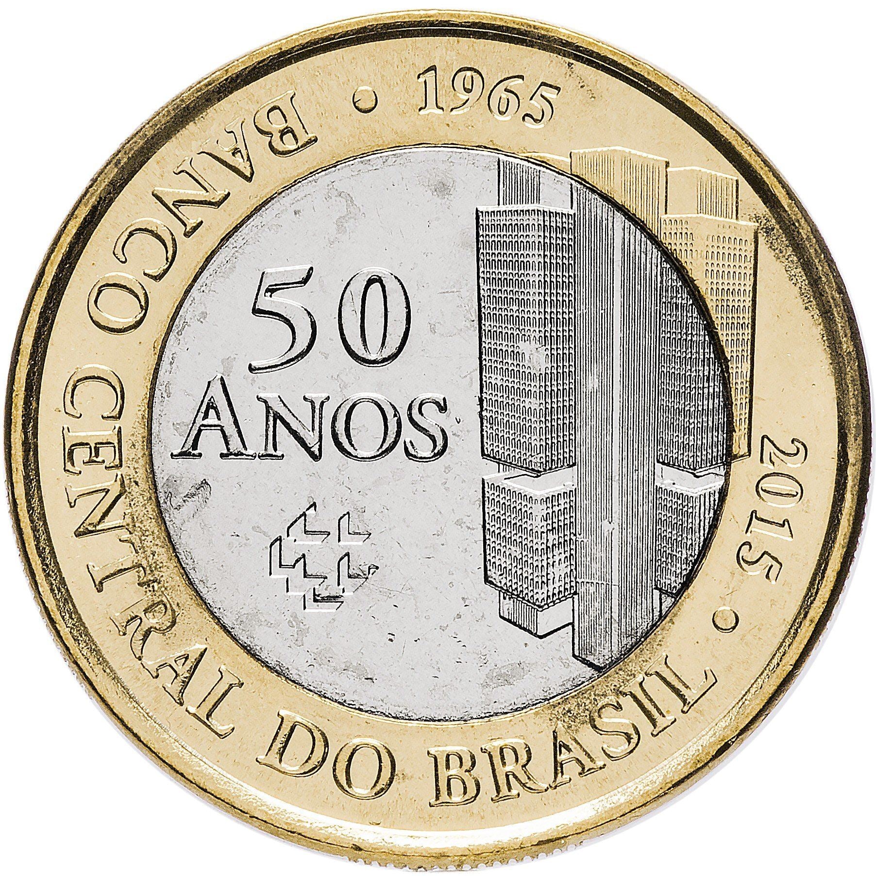 Brazil | 1 Real Coin | Central Bank | KM:723 | 2015