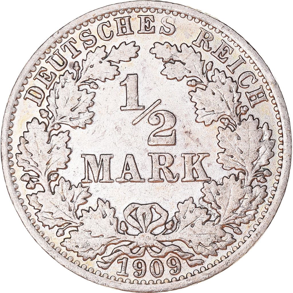 German Empire 1/2 Mark Coin | Deutsches Reich | Wilhelm II | Type 2 | KM17 | 1905 - 1919