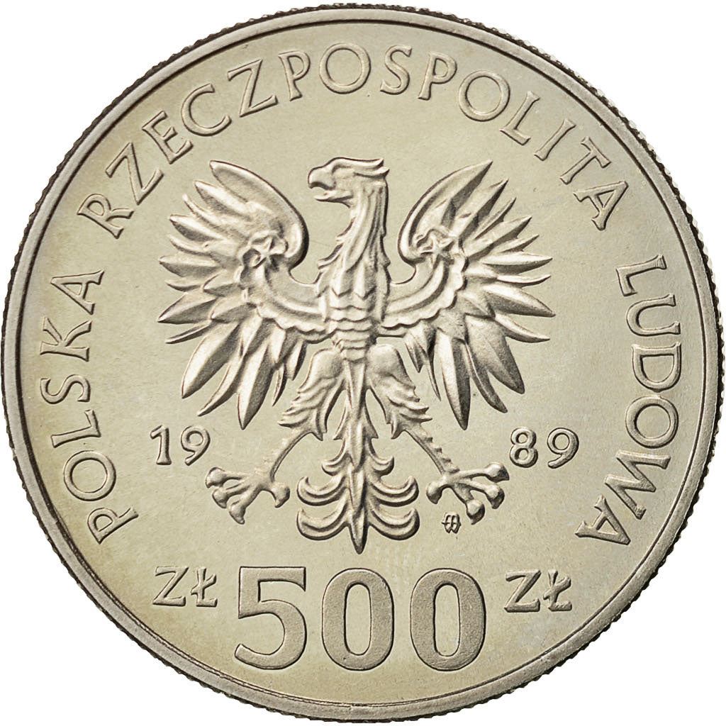 Poland | 500 Zlotys Coin | Ladislaus II Jagiellon | Y:194, Parm:336, Fischer Po:Ob107 | 1989