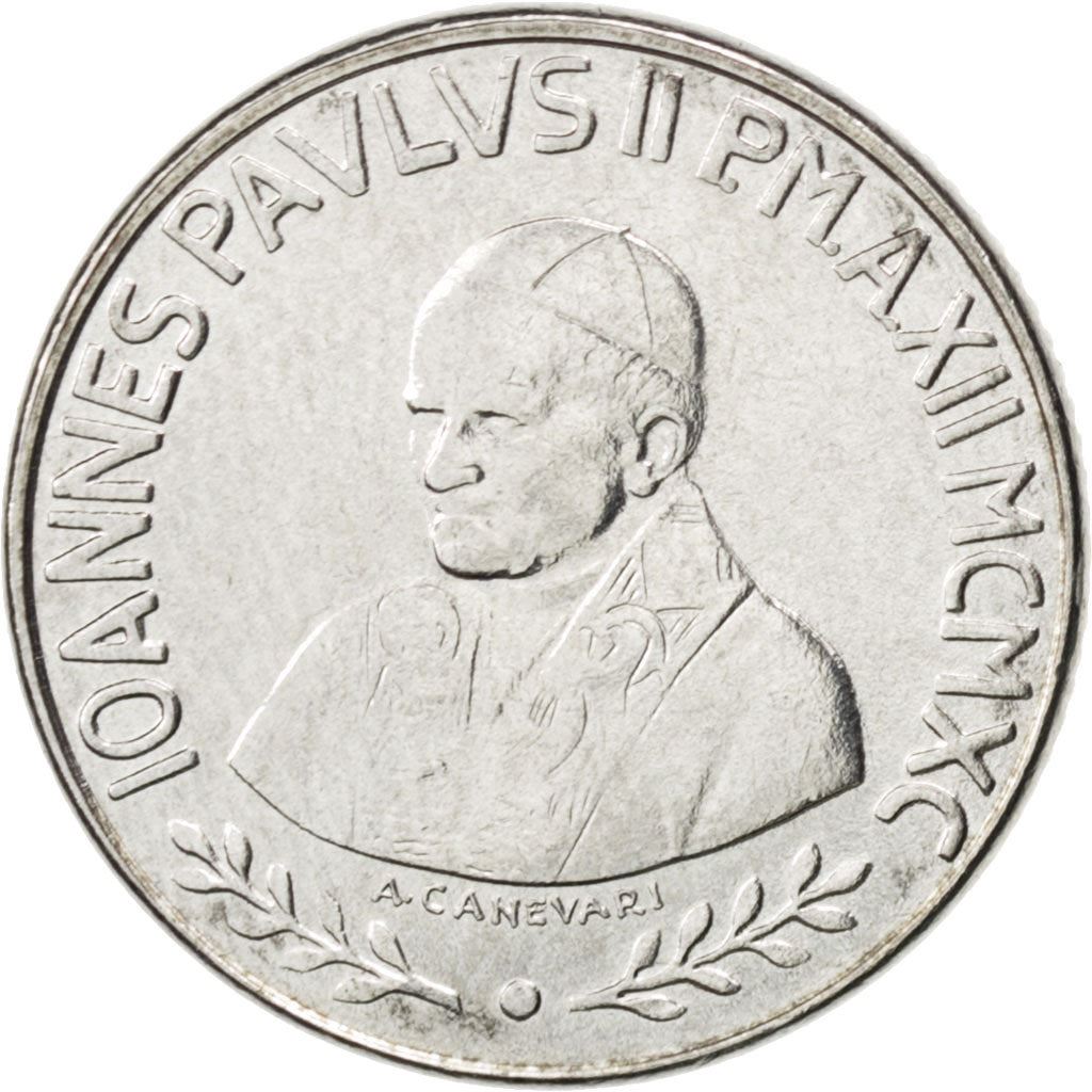 Vatican City | 100 Lire Coin | St. Benedict | Km:223 | 1990