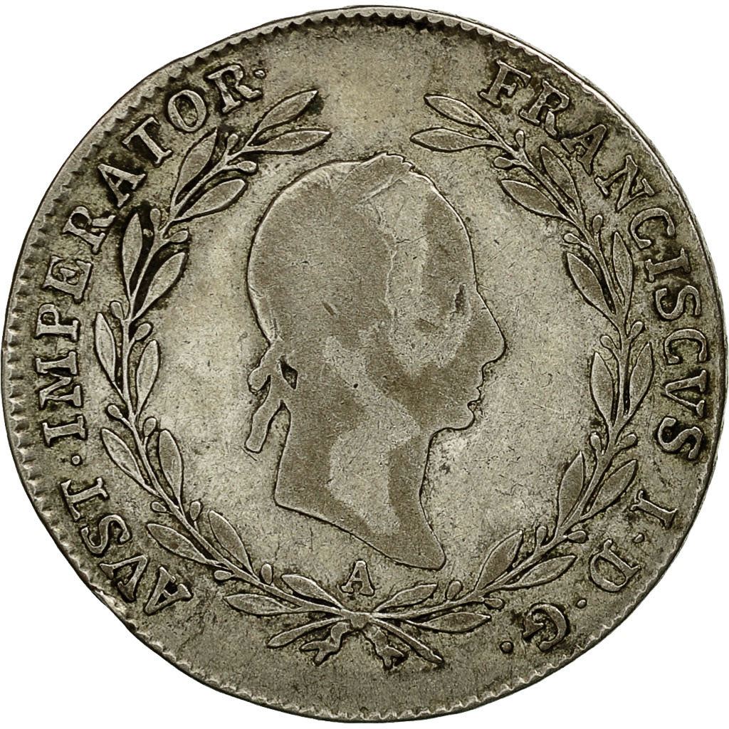 Austrian Empire | 20 Kreuzer Coin | Francis I of Austria | Imperial Eagle | Km:2145 | 1829 - 1830