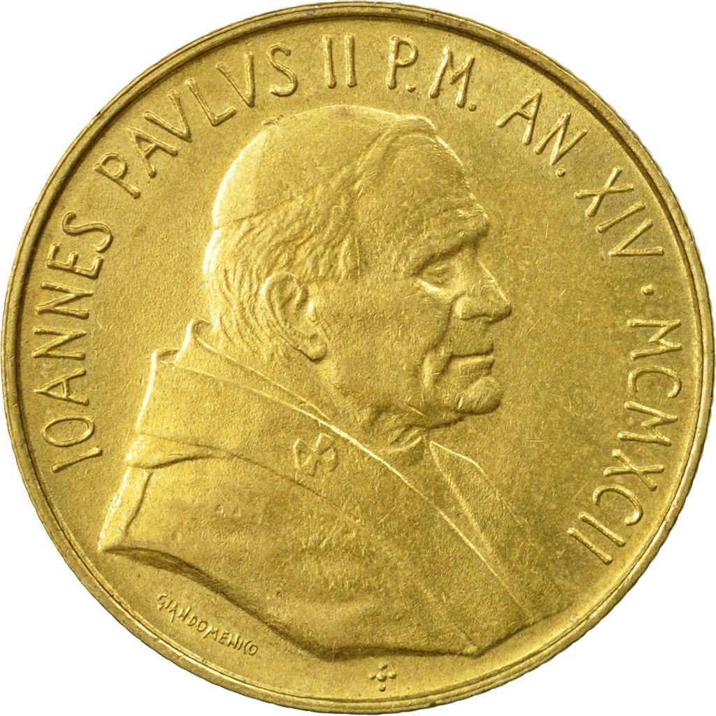 Vatican City | 200 Lire Coin | John Paul II | Km:240 | 1992