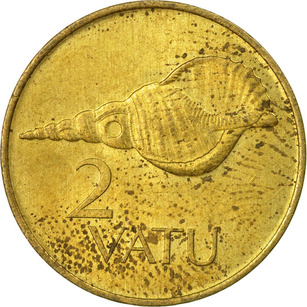 Vanuatu | 2 Vatu Coin | Melanesian Warrior | Triton Conch Shell | Km:4 | 1983 - 2002
