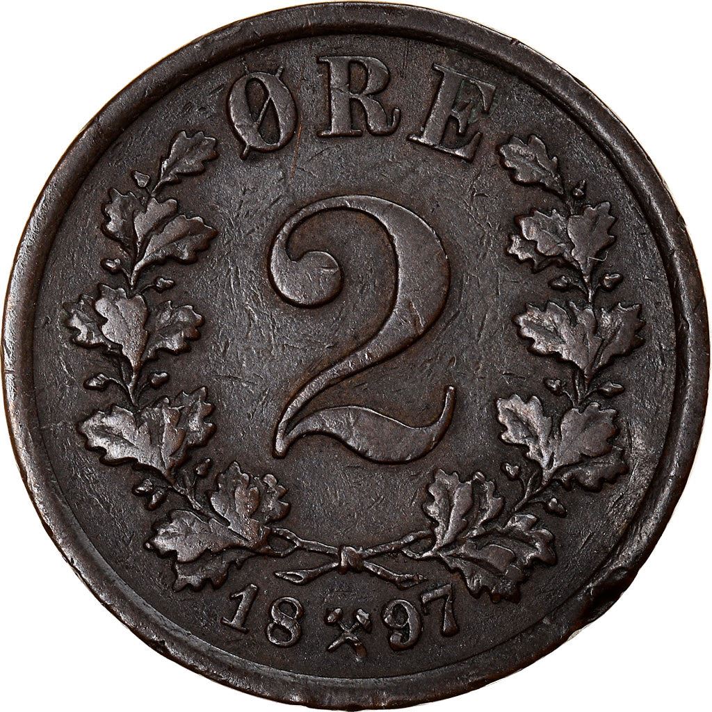Norwegen | 2 Öre Münze | Oscar II | KM:353 | 1876 - 1902