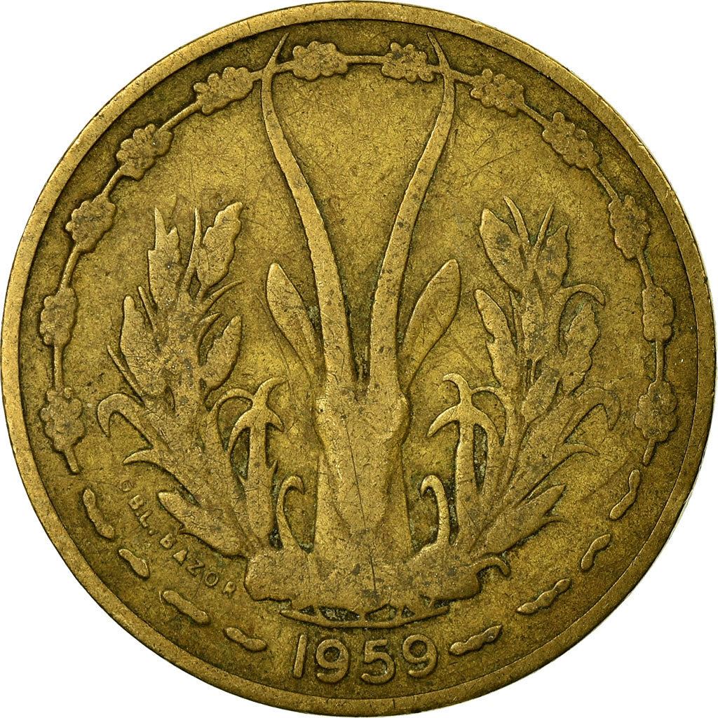 Western African States | 10 Francs Cfa Coin | Emblem of Central Bank | Gazelle | Km:1 | 1959 - 1964