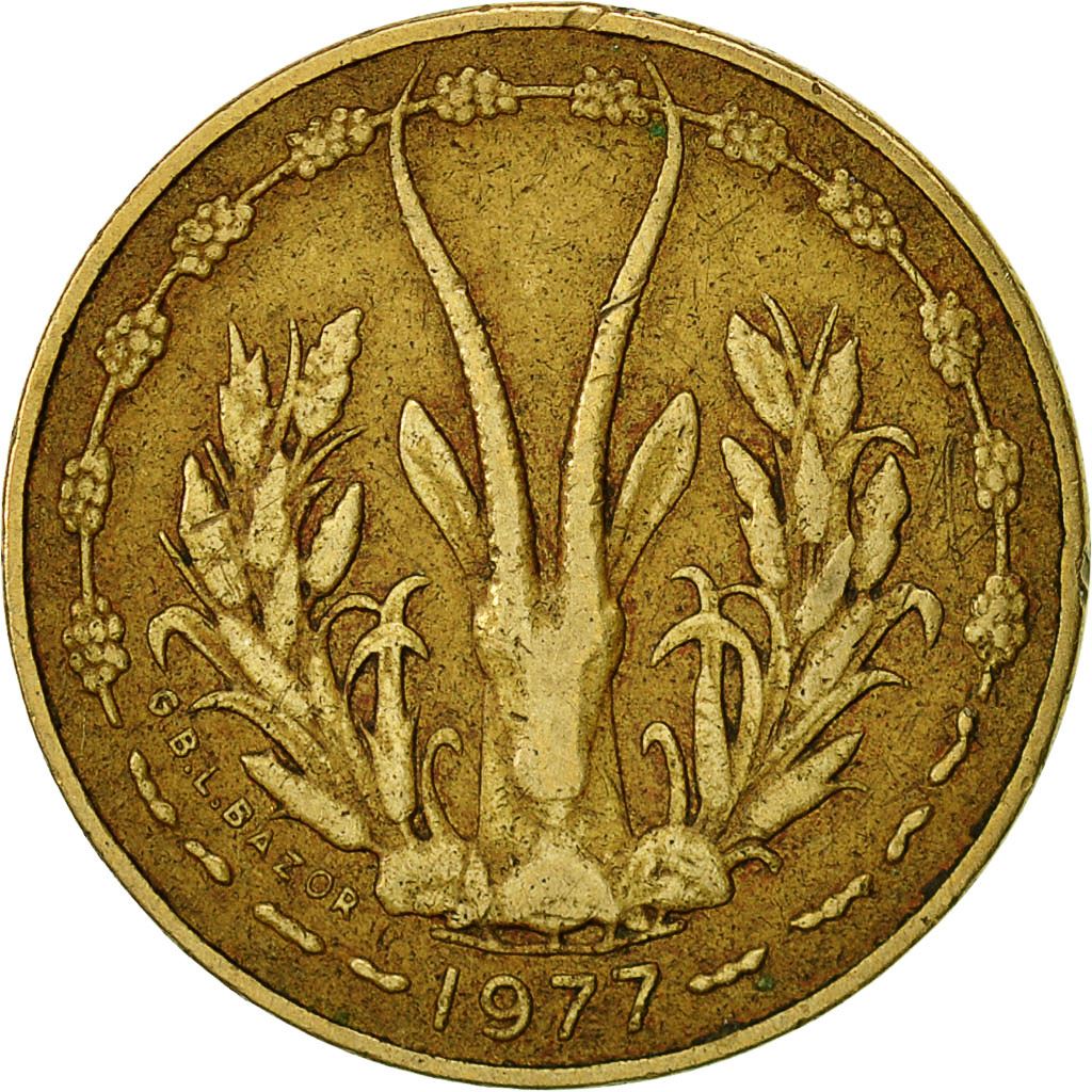 Western African States | 5 Francs Cfa Coin | Emblem of Central Bank | Gazelle | Km:2A | 1965 - 2023