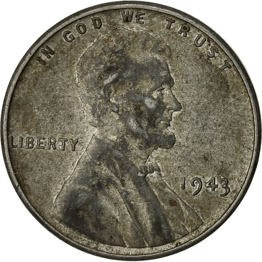 アメリカ合衆国 | 1セント硬貨 | エイブラハム・リンカーン | Km:132A | 1943年 - 1944年