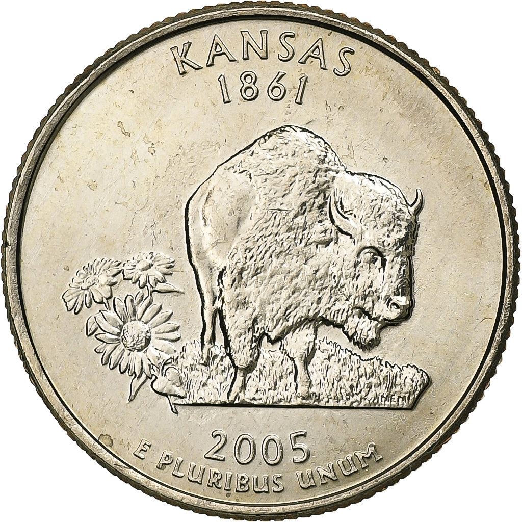 United States | 1/4 Dollar Coin | Kansas | Km:373 | 2005