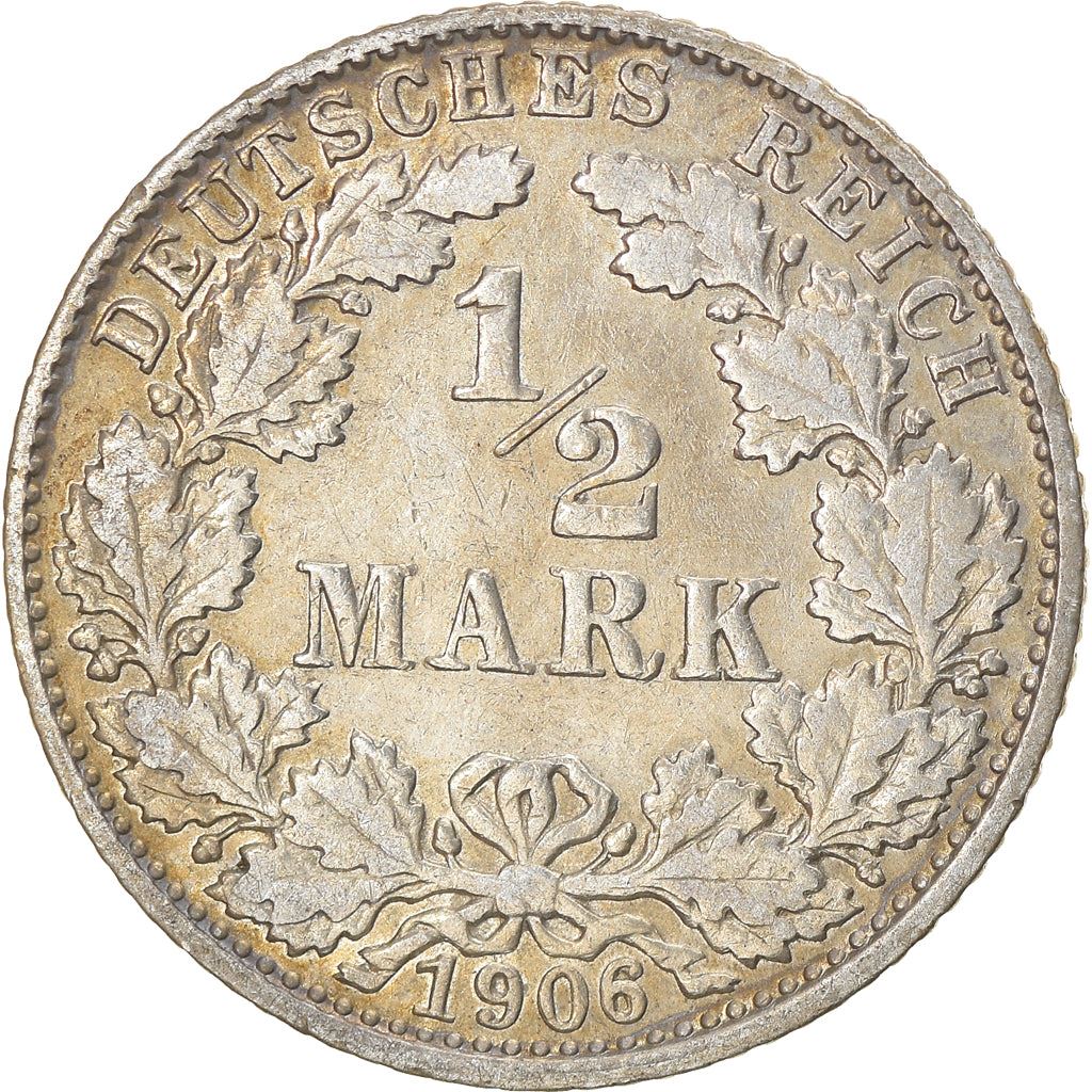 German Empire 1/2 Mark Coin | Deutsches Reich | Wilhelm II | Type 2 | KM17 | 1905 - 1919