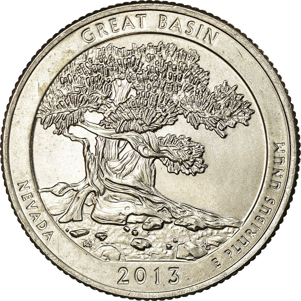 United States | 1/4 Dollar Coin | Great Basin Park | Km:544 | 2013