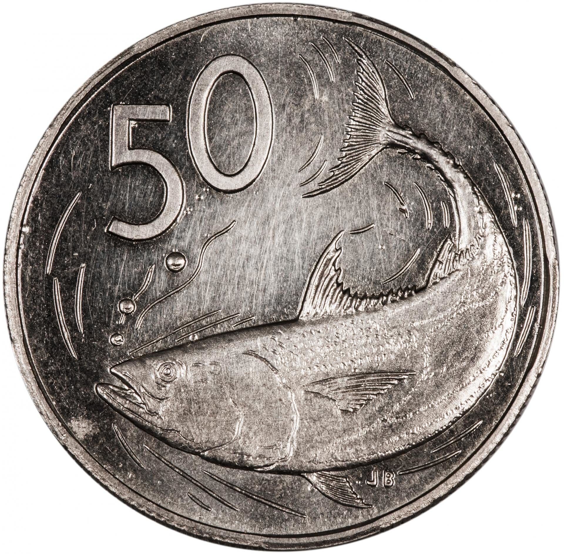 Cook Islands | 50 Cents Coin | Elizabeth II | Bonito Fish | KM:6 | 1972 - 1983