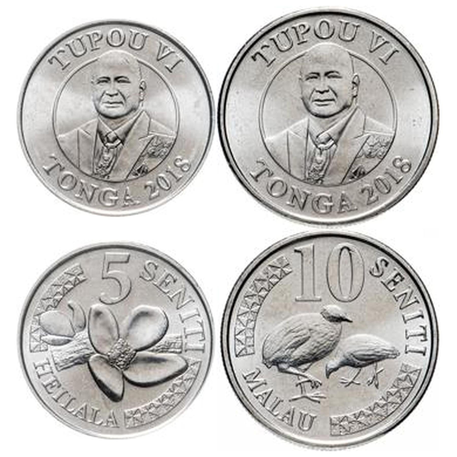 Tonga | Juego de 2 Monedas | 5 10 Seniti | 2018 - 2022