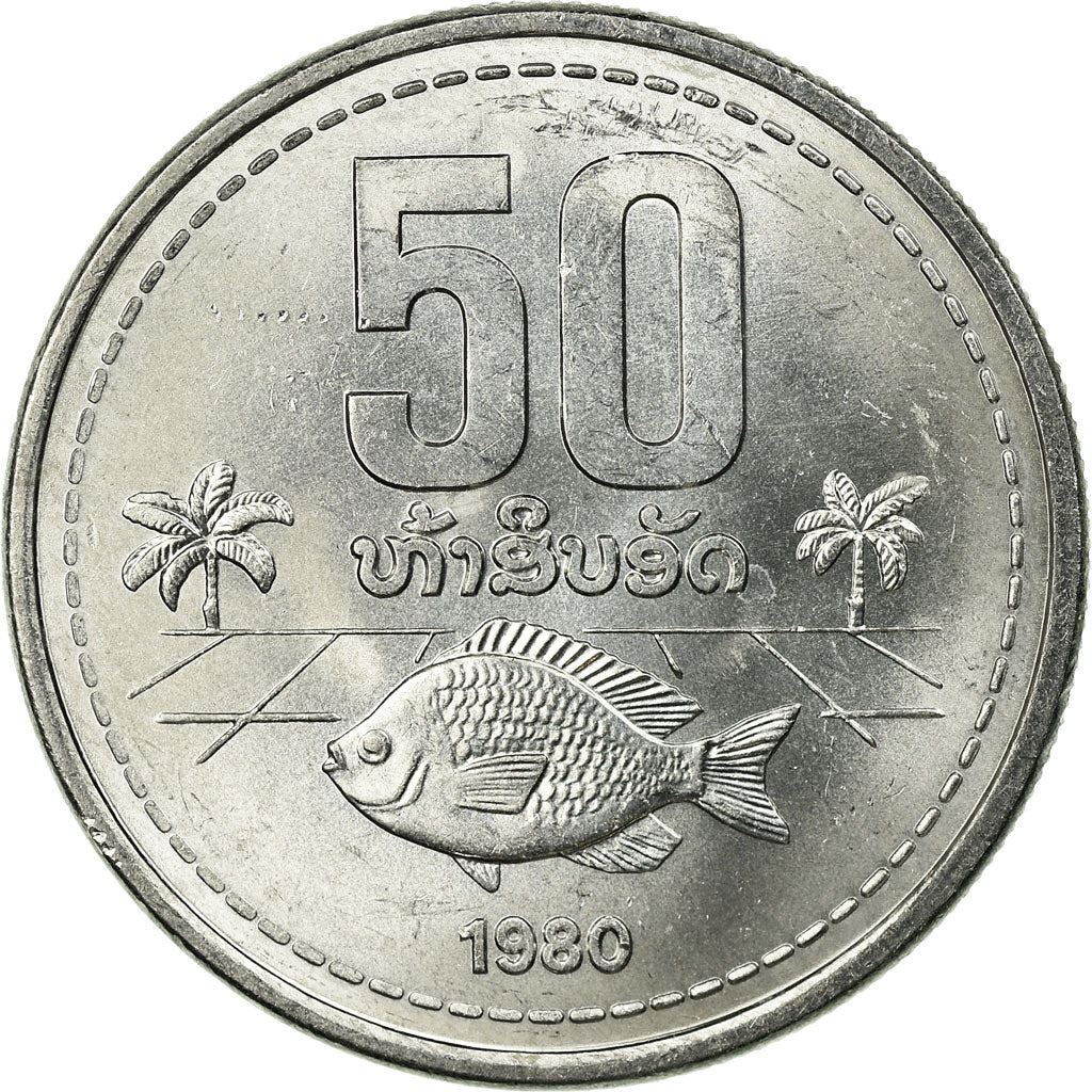 Laos | 50 Att Coin | Coat of arms | Km:24 | 1980