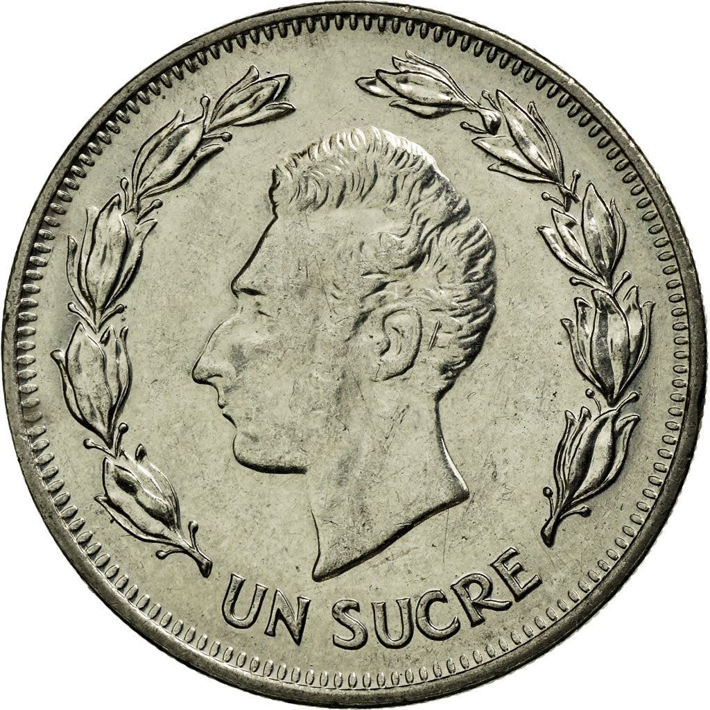 Ecuador | 1 Sucre Coin | Antonio José de Sucre | Nickel clad steel | KM:85.1 | 1985-1986