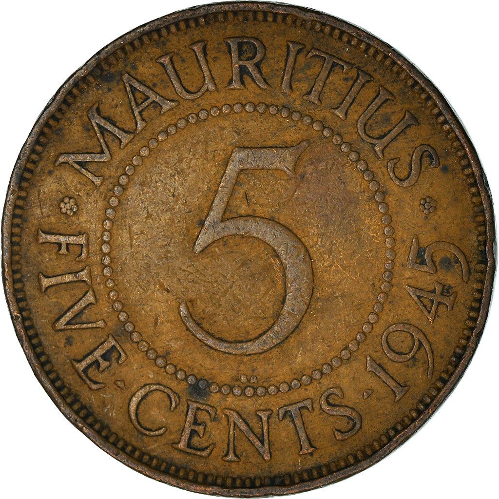 Mauricijus | 5 centų moneta | Džordžas VI | Km:20 | 1942 - 1945