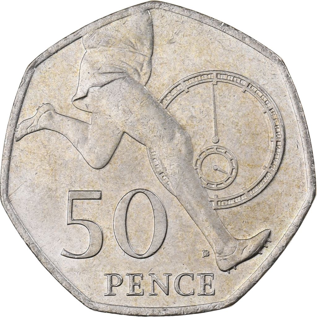 United Kingdom | 50 Pence Coin | Elizabeth II | 4th portrait | Four Minute Mile | 2004 - 2009