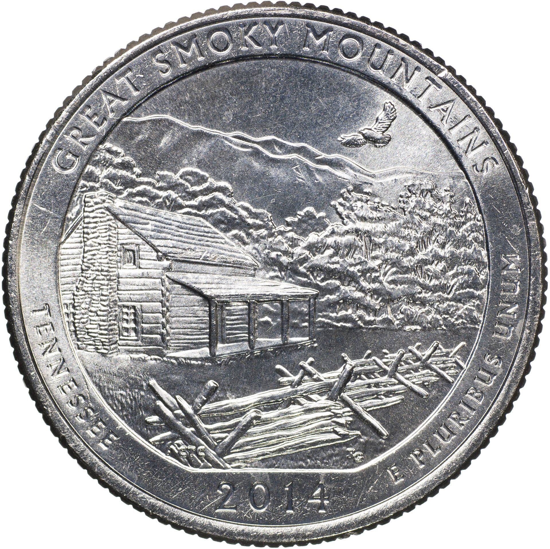 United States | 1/4 Dollar Coin | Great Smoky Mountains | Km:566 | 2014