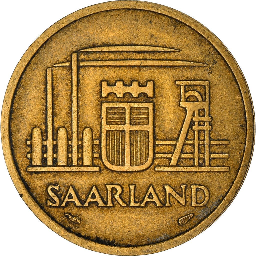 Saar | 20 Franken Coin | Industrial scene | Km:2 | 1954