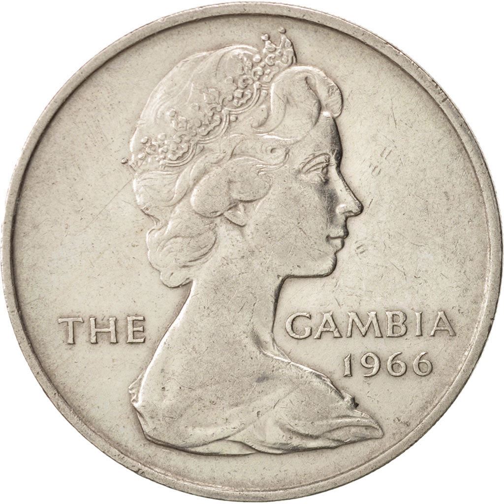 The Gambia | 4 Shillings Coin | Slender-snouted crocodile | Km:6 | 1966