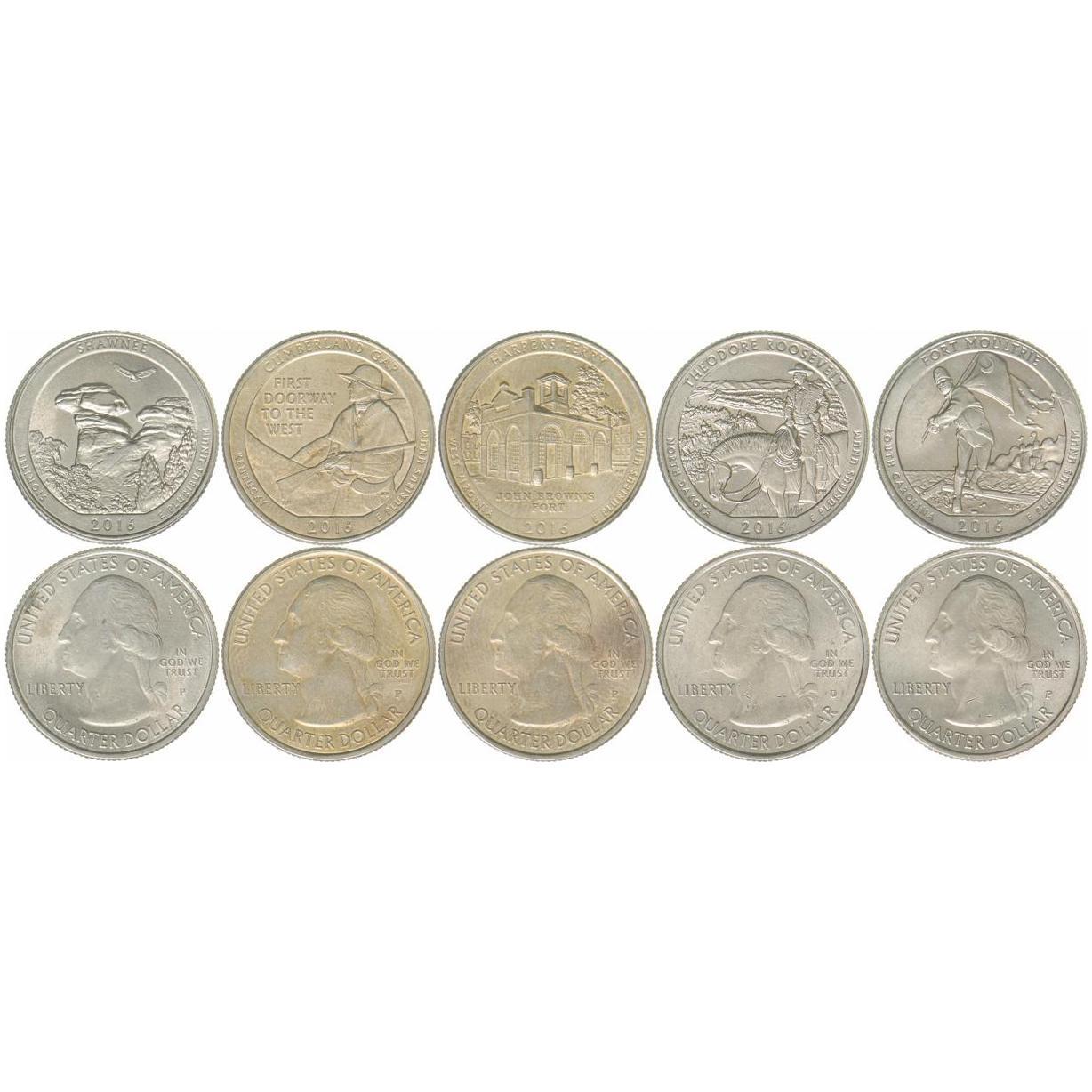 United States | 5 Coin Set | 1/4 Dollar | 2016