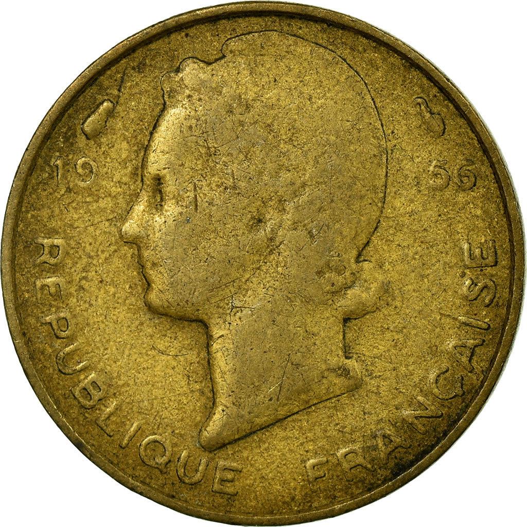 French West Africa | 5 Francs Coin | Marianne | Gazelle | Maize | Km:5 | 1956