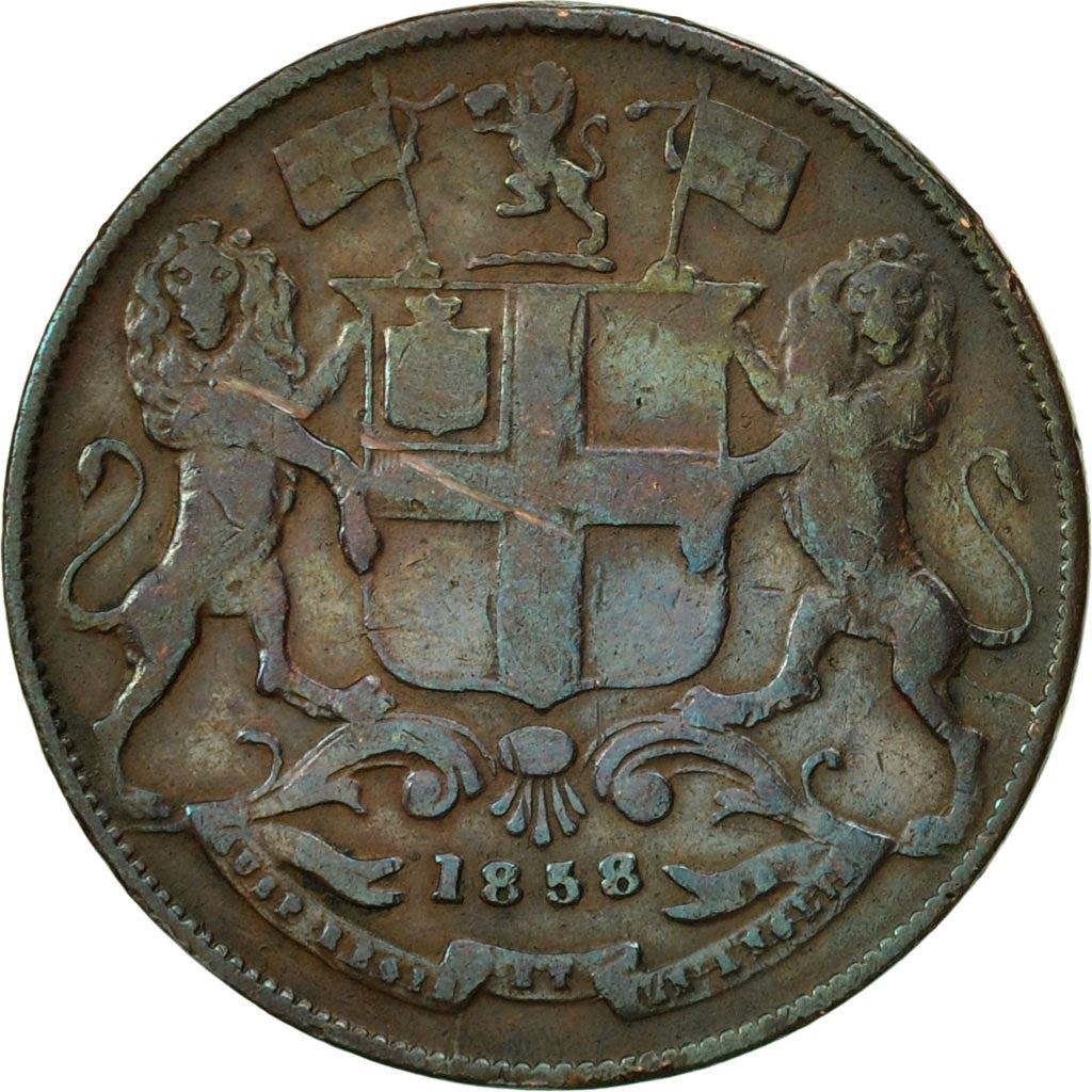 India - British | 1/4 Anna Coin | East India Company | Km:463 | 1857 - 1858