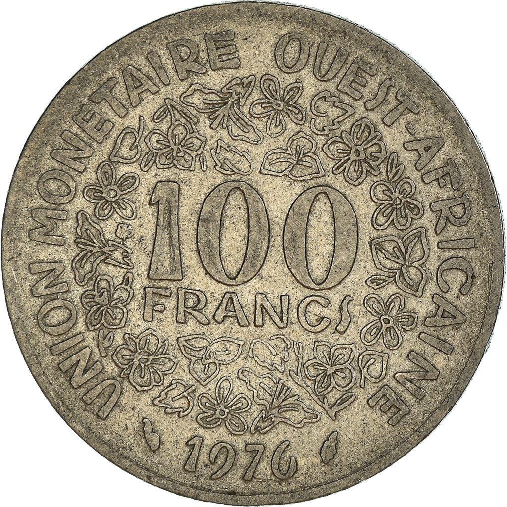 Western African States | 100 Francs Cfa Coin | Emblem of Central Bank | Flowers | Km:4 | 1967 - 2005