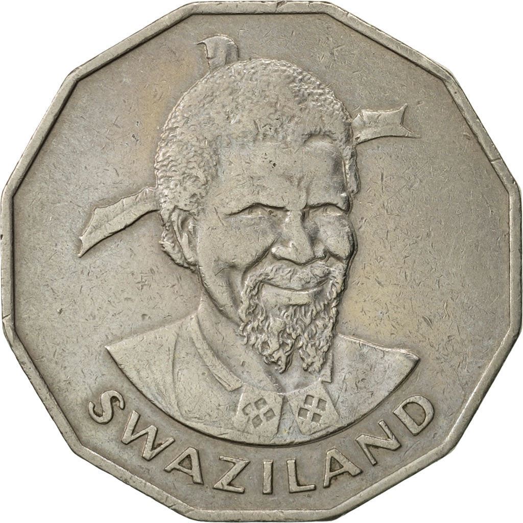 Esvatinis 50 centų moneta | Karalius Sobhuza II | Liūtas | Dramblys | KM12 | 1974 - 1981