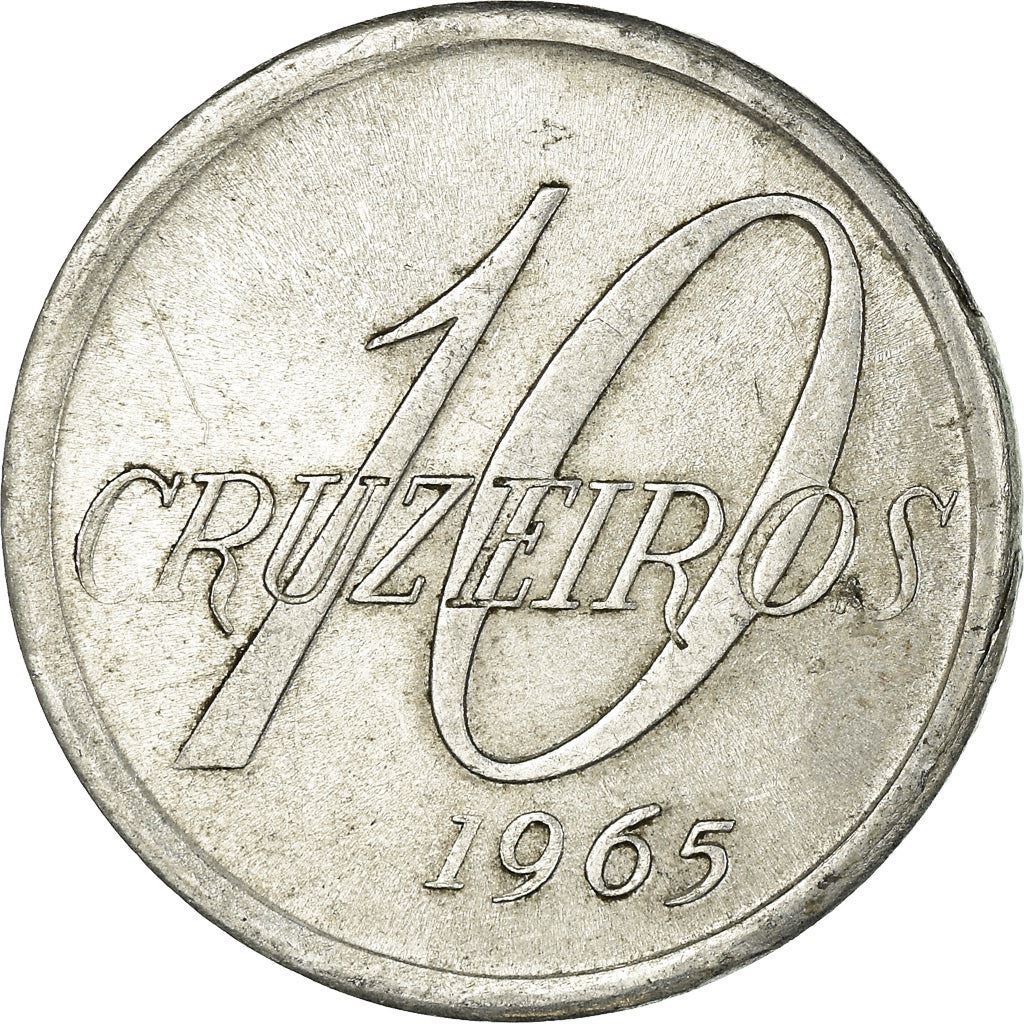 ברזיל | מטבע 10 קרוזיירוס | מפת ברזיל | ק"מ:572 | 1965