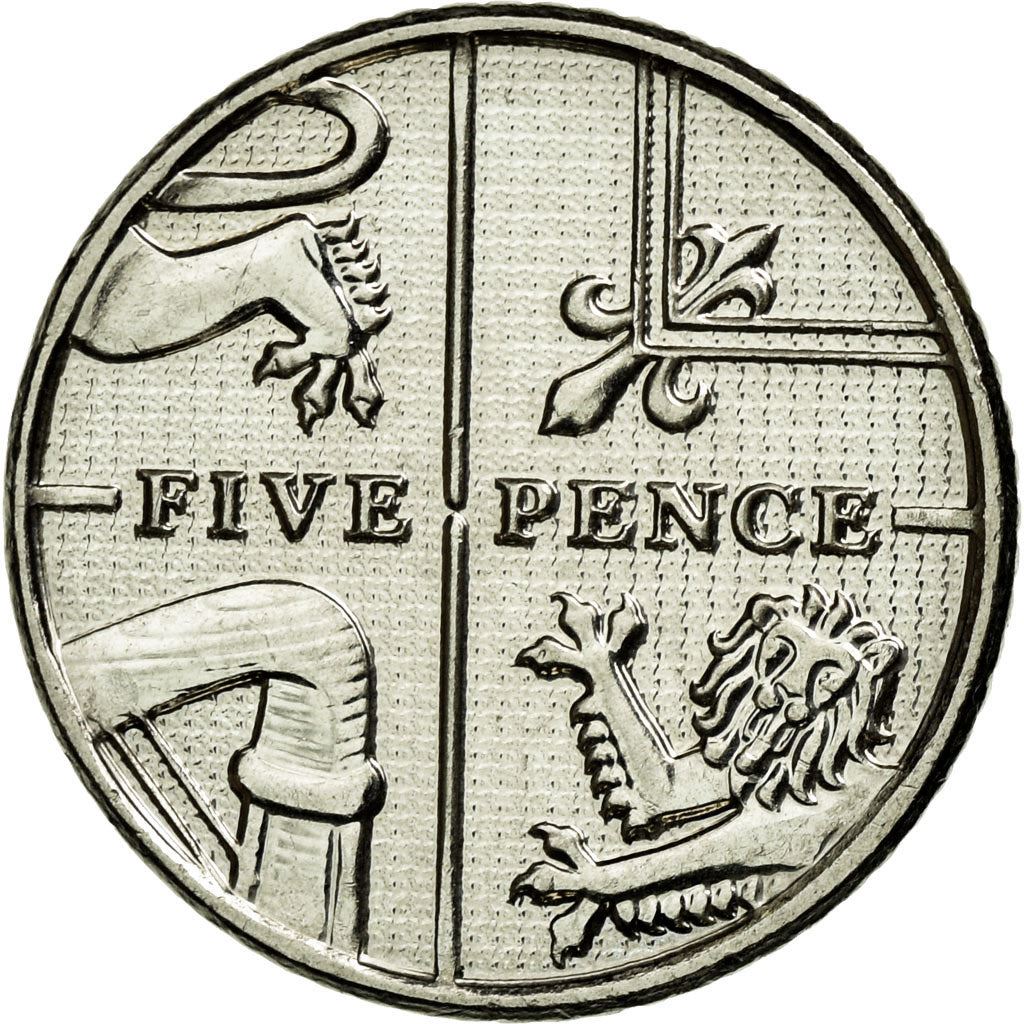United Kingdom | 5 Pence Coin | Elizabeth II | Km:1109D | 2011 - 2015