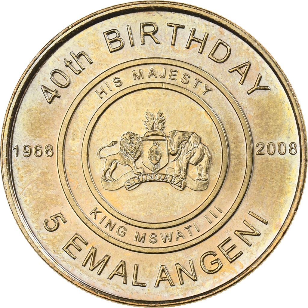 Eswatini | 5 Emalangeni Coin | Independence | Km:54 | 2008