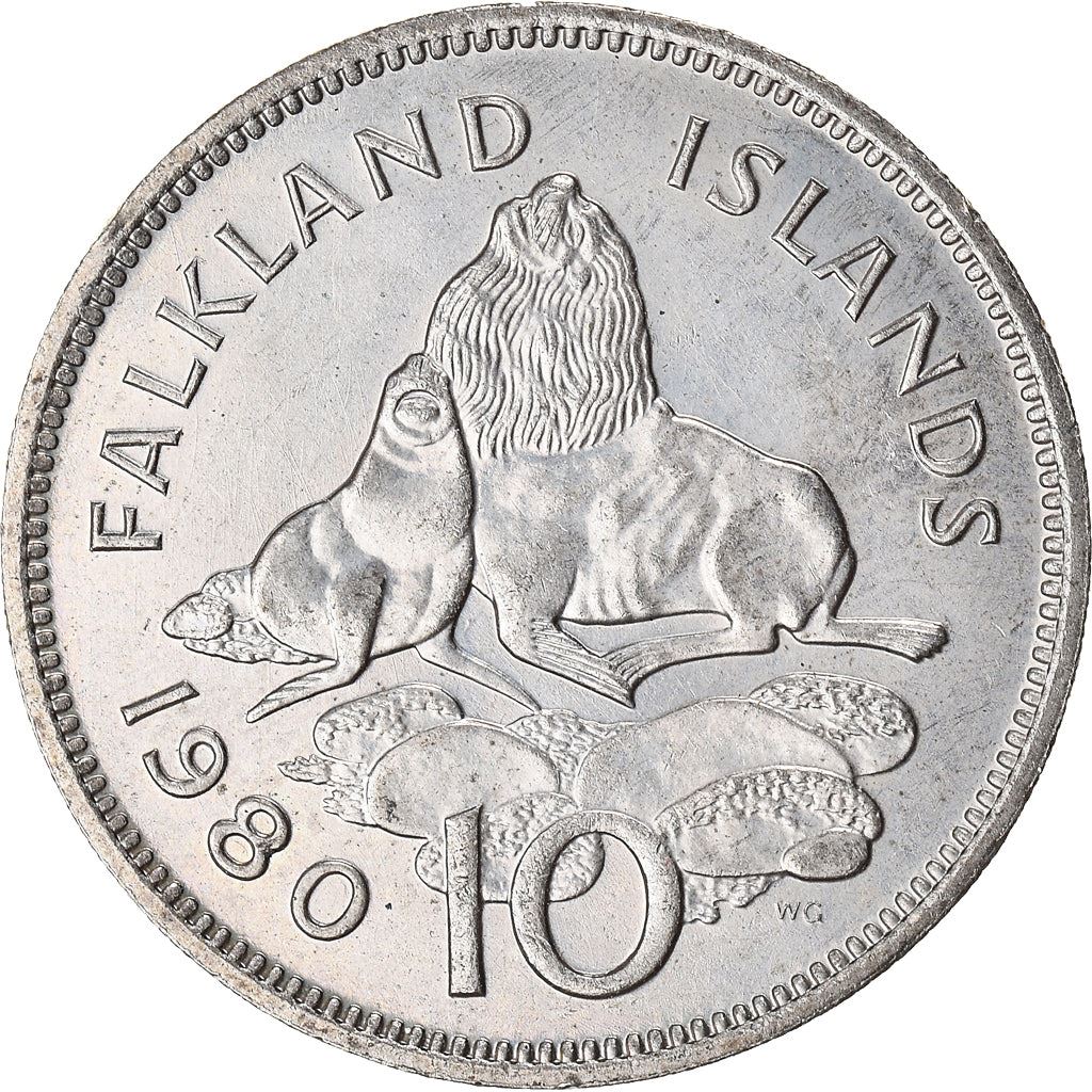 Falkland Islands | 10 Pence Coin | Seals | Km:5.1 | 1974 - 1992