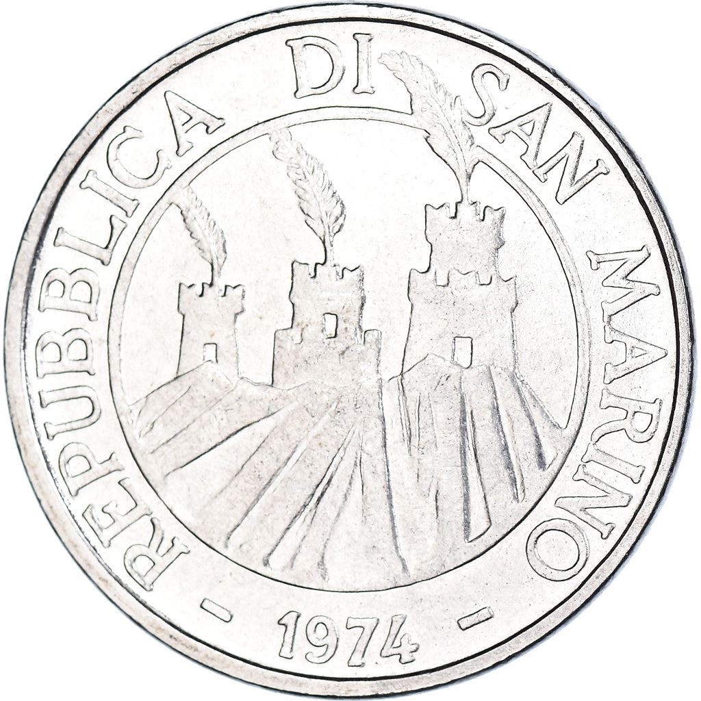 San Marino | 50 Lire Coin | Rooster | Km:35 | 1974