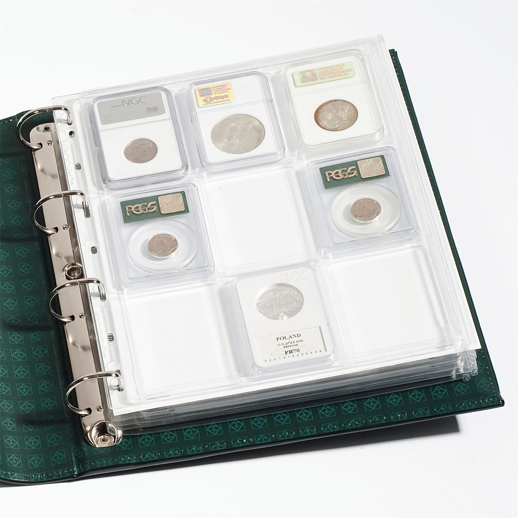 ENCAP Sheets for Ring Binder Coin Albums | Coin Capsule Storage Sheets | Packs of 2 | Different Pocket Configurations