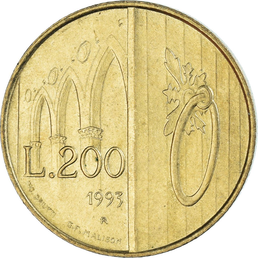 San Marino | 200 Lire Coin | Gates of San Marino | Km:300 | 1993