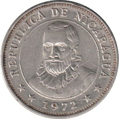 Nicaragua | 10 Centavos Coin | Explorer | Sun | Volcanos | Km:17.2A | 1972