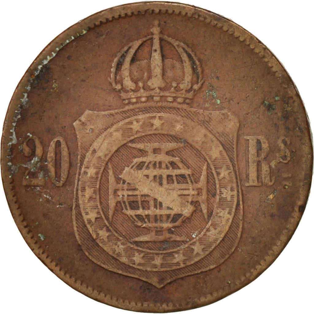 Brazil | 20 Reis Coin | Pedro II | Km:474 | 1868 - 1870
