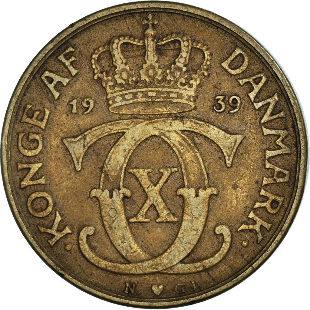 Denmark | 2 Kroner Coin | Monogram | Km:825 | 1924 - 1941