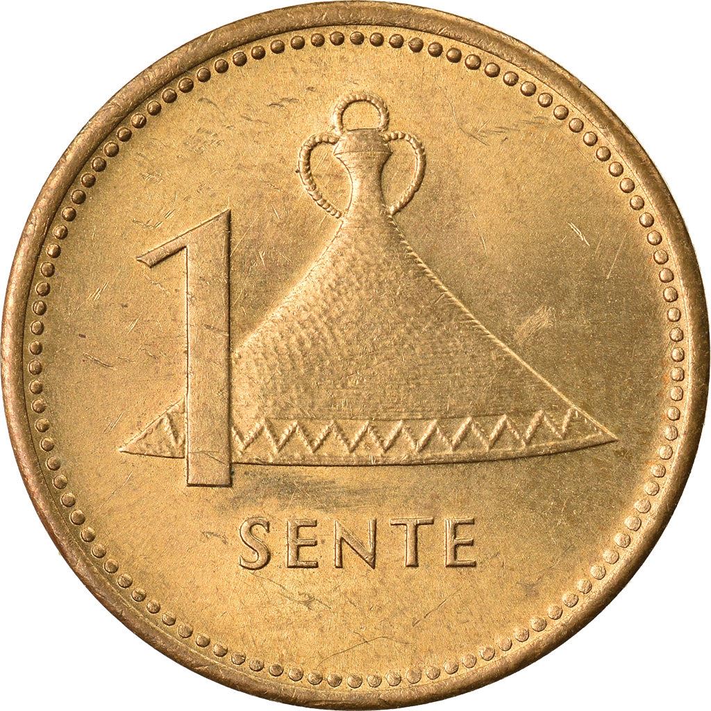 Lesotho | 1 Sente Coin | Basotho hat | Km:16 | 1979 - 1989