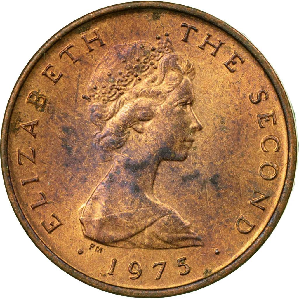 Isle of Man Coin Manx ½ New Penny | Queen Elizabeth II | Jacobaea Vulgaris | National Flower | KM19 | 1971 - 1975